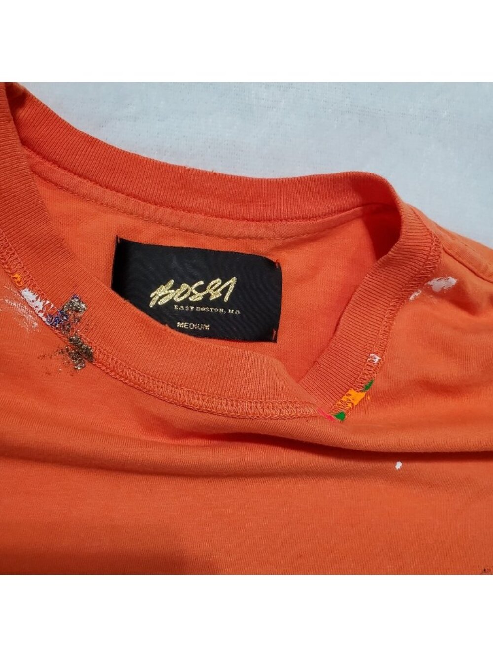 NWT Bossi Sportswear AHT Vintage Style Cotton T-Shirt Orange - Picture 5 of 7